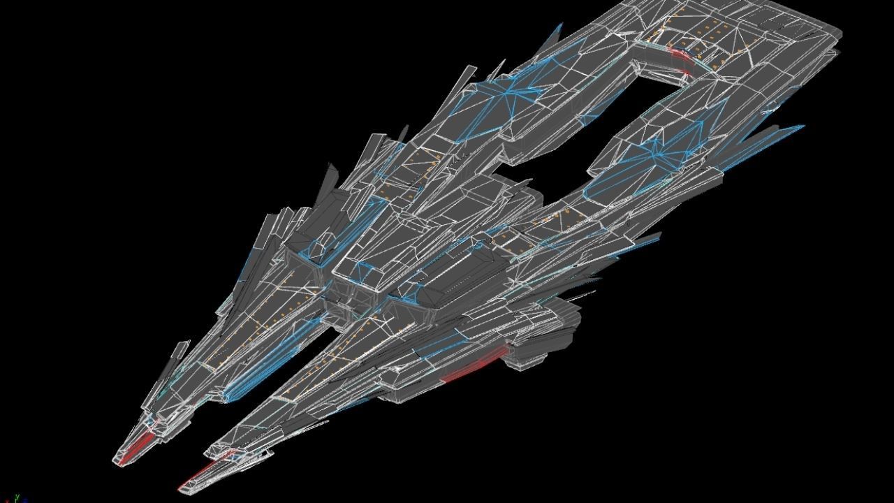 Lowpoly Sci-Fi Spaceship Sci fi Space Craft 18 Low-poly 3D model_6