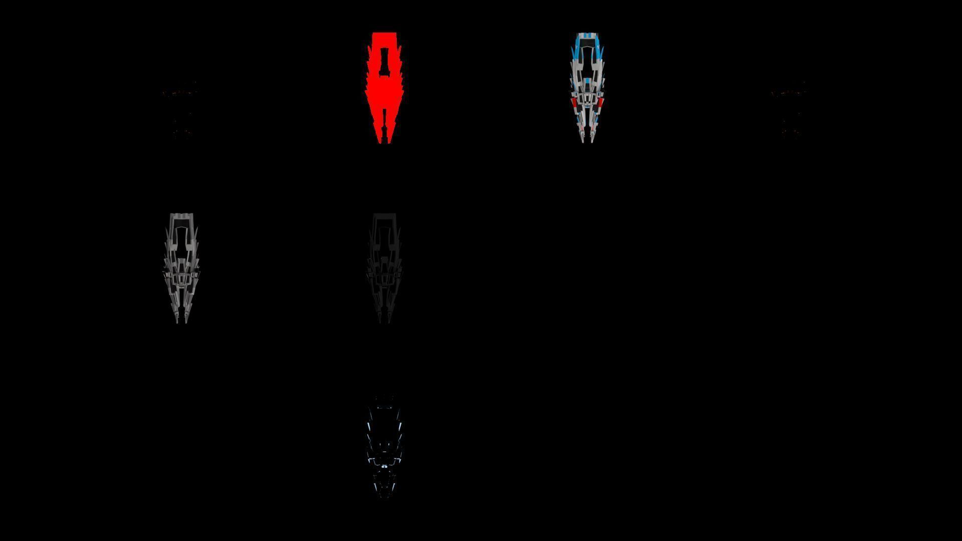 Lowpoly Sci-Fi Spaceship Sci fi Space Craft 18 Low-poly 3D model_5