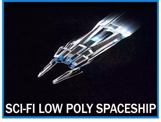 Lowpoly Sci-Fi Spaceship Sci fi Space Craft 17