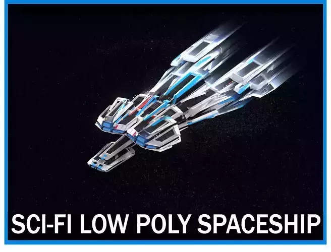 Lowpoly Sci-Fi Spaceship Sci fi Space Craft 16