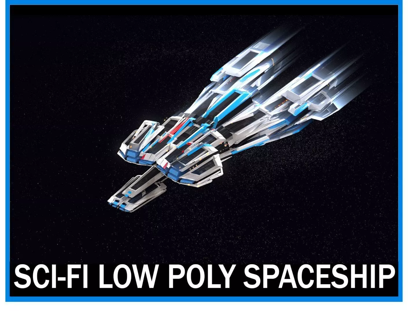 3D model Lowpoly Sci-Fi Spaceship Sci fi Space Craft 16 VR / AR / low ...