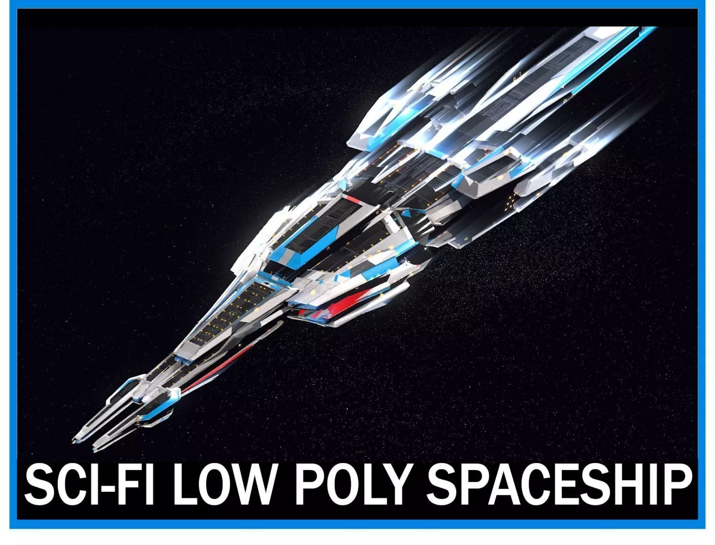 3D model Lowpoly Sci-Fi Spaceship Sci fi Space Craft 15 VR / AR / low ...