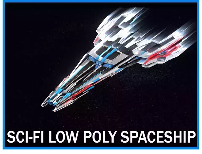 Lowpoly Sci-Fi Spaceship Sci fi Space Craft 12