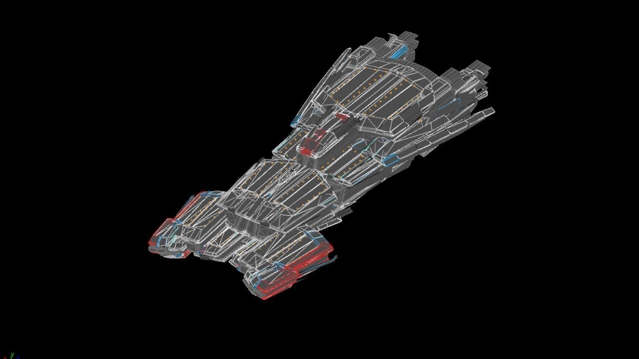 Lowpoly Sci-Fi Spaceship Sci fi Space Craft 11 Low-poly 3D model_6