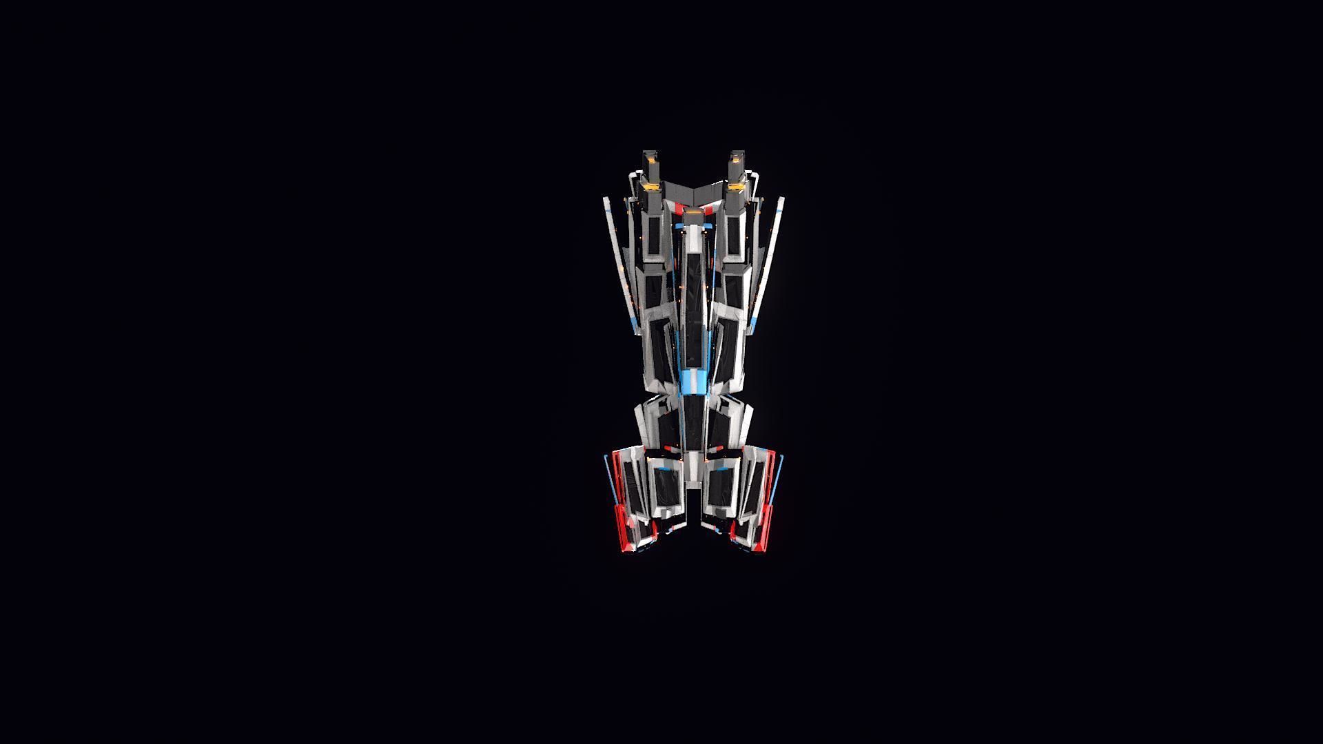 Lowpoly Sci-Fi Spaceship Sci fi Space Craft 11 Low-poly 3D model_4