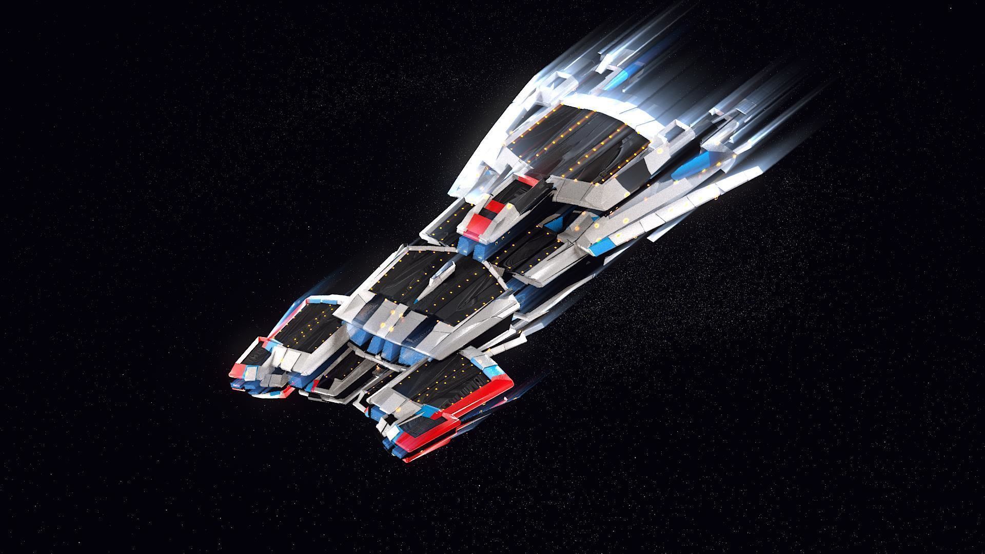 Lowpoly Sci-Fi Spaceship Sci fi Space Craft 11 Low-poly 3D model_1