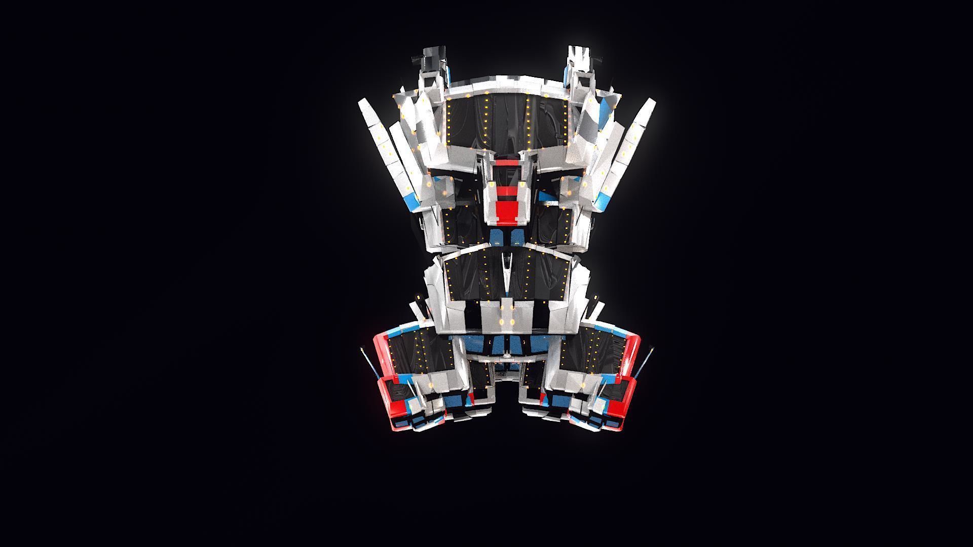 Lowpoly Sci-Fi Spaceship Sci fi Space Craft 11 Low-poly 3D model_2