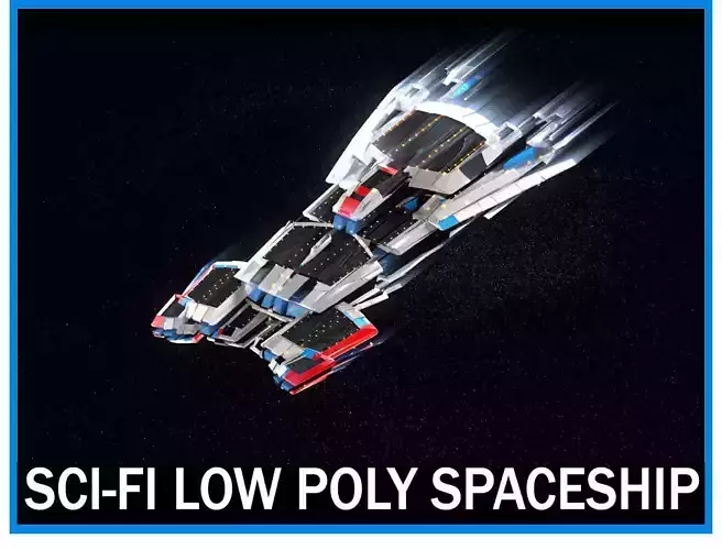 Lowpoly Sci-Fi Spaceship Sci fi Space Craft 11 Low-poly 3D model