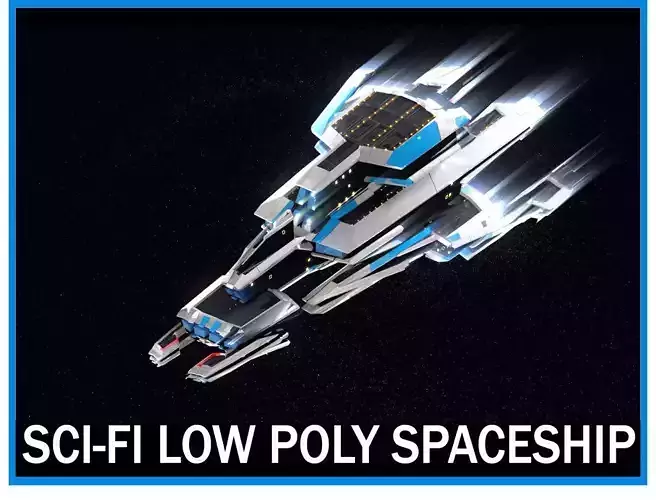 Lowpoly Sci-Fi Spaceship Sci fi Space Craft 10