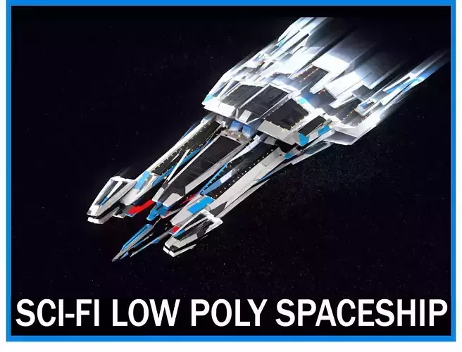 Lowpoly Sci-Fi Spaceship Sci fi Space Craft 8