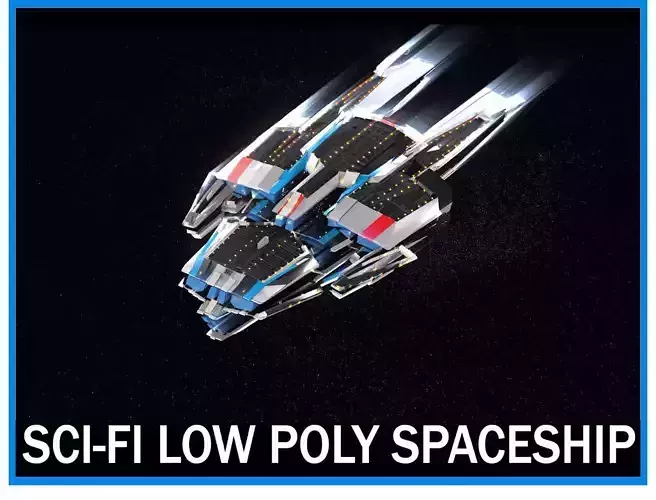 Lowpoly Sci-Fi Spaceship Sci fi Space Craft 7 Low-poly 3D model