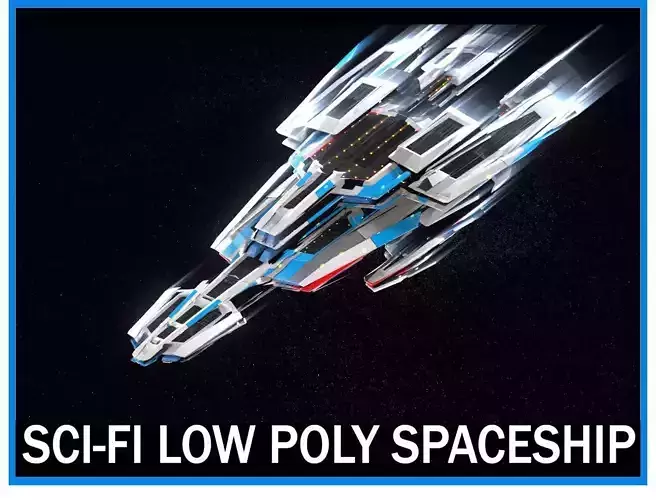 Lowpoly Sci-Fi Spaceship Sci fi Ship  Low Poly Space Craft  6