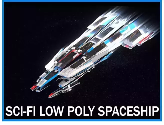 Lowpoly Sci-Fi Spaceship Sci fi Space Craft 5