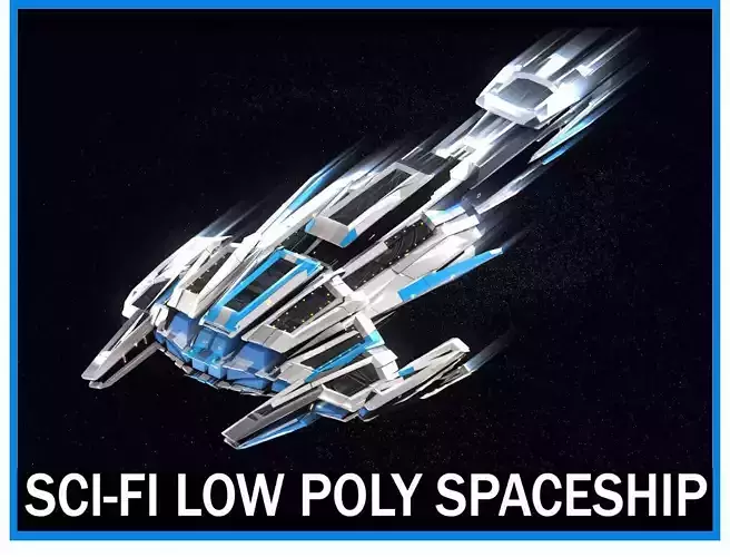 Lowpoly Sci-Fi Spaceship Sci fi Space Craft 4