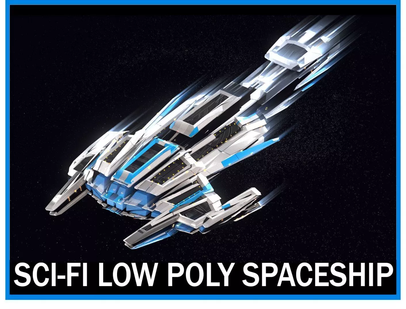 3D model Lowpoly Sci-Fi Spaceship Sci fi Space Craft 4 VR / AR / low ...