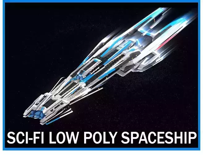 Lowpoly Sci-Fi Spaceship Sci fi Space Craft 3