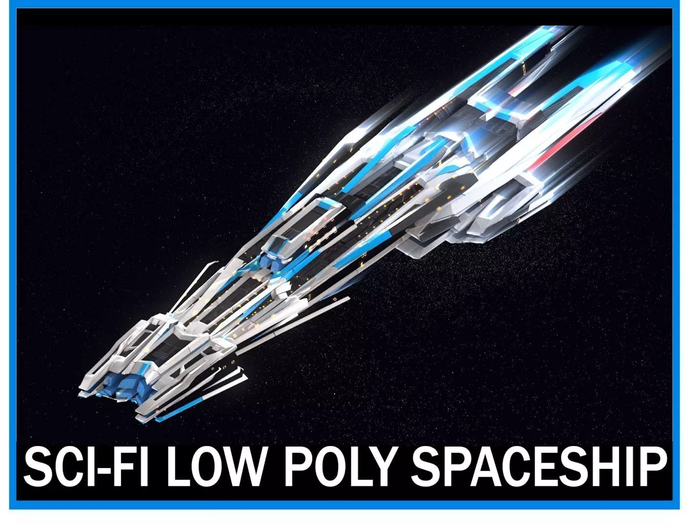 3D model Lowpoly Sci-Fi Spaceship Sci fi Space Craft 3 VR / AR / low ...