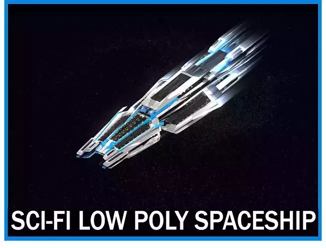 Lowpoly Sci-Fi Spaceship Sci fi Ship  Low Poly Space Craft  2