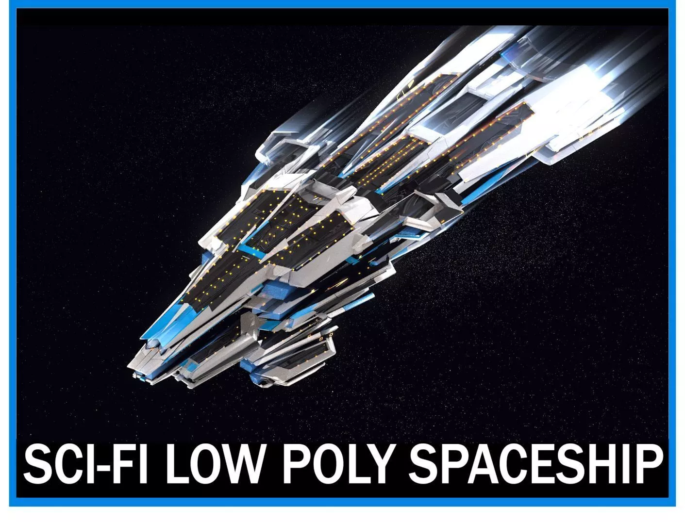 3D model Lowpoly Sci-Fi Spaceship Sci fi Ship Low Poly Space Craft 1 VR ...