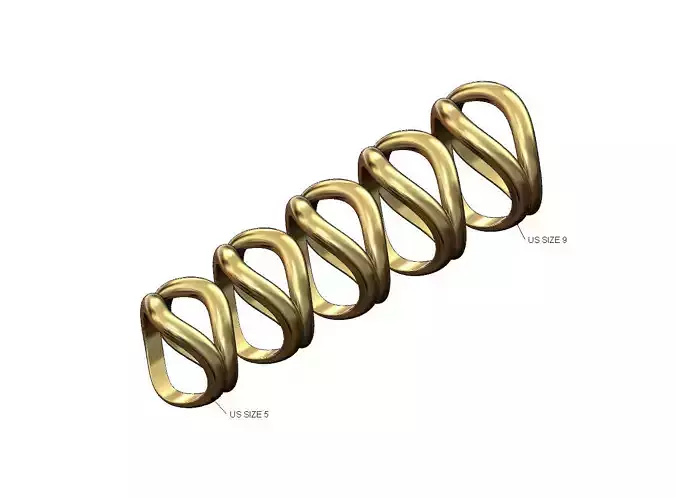 Double organic curve dome fashion band US sizes 5to9
