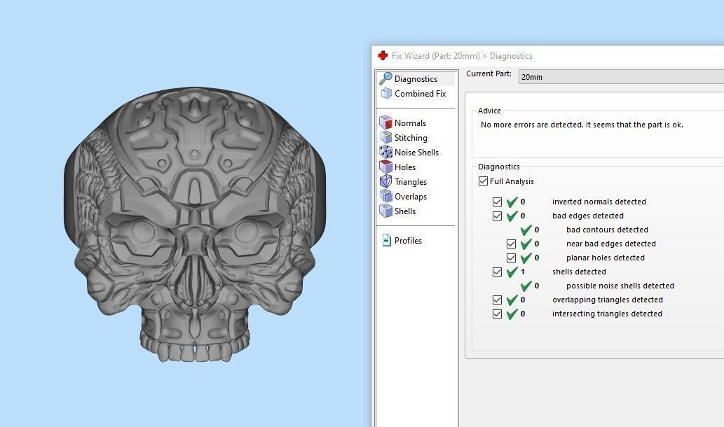 Biomechanical Skull Ring STL 3D print model_10