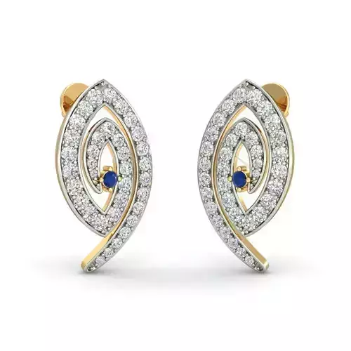 Earrings - 9 pair of with diamonds and sapphires