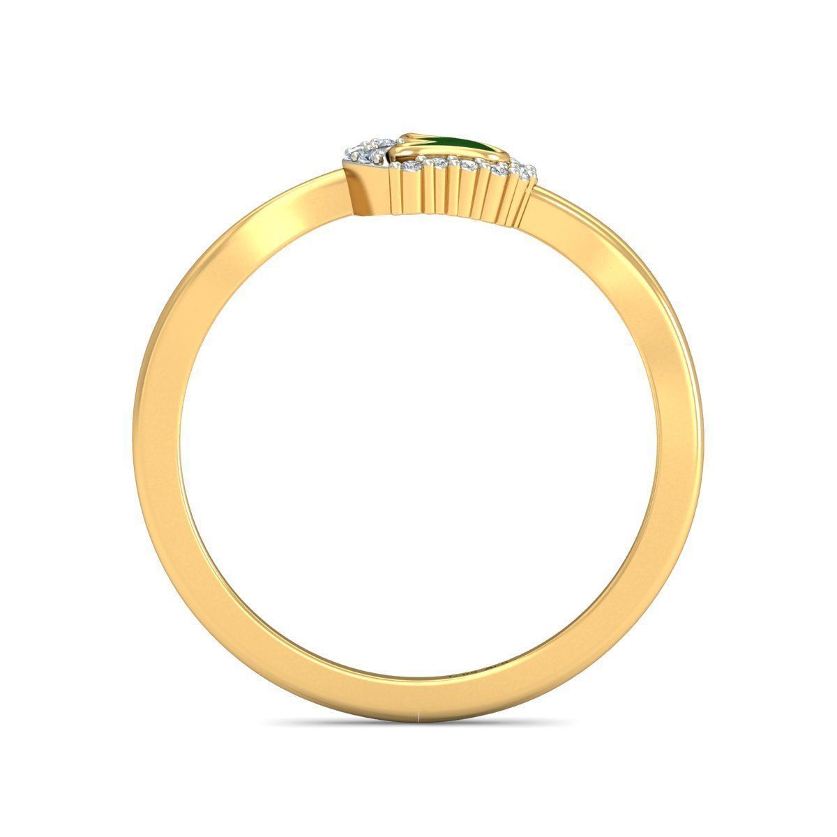 Ring - 9 gold with jade and diamonds 3D print model_2