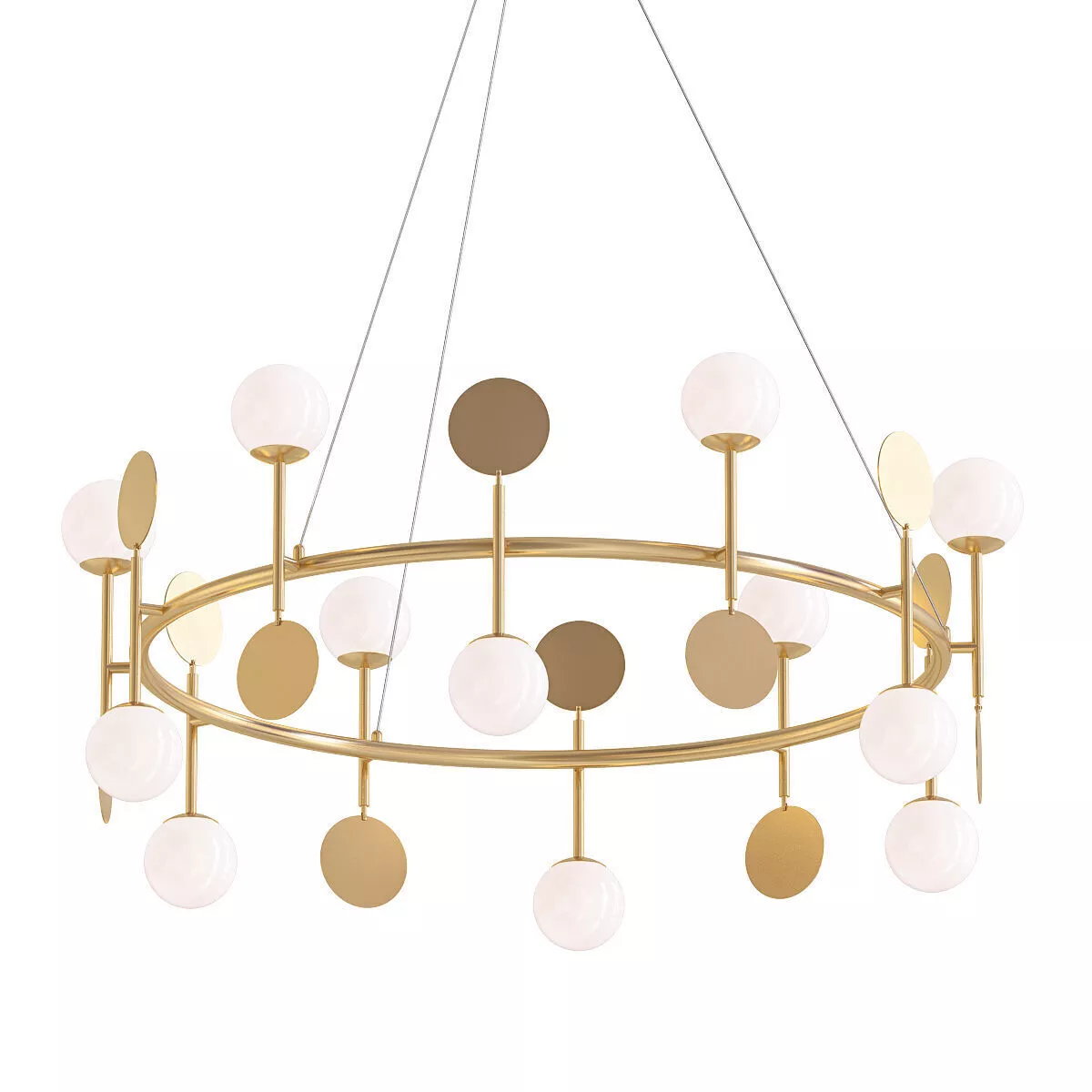 SANTA gold and sphere chandelier 3D model