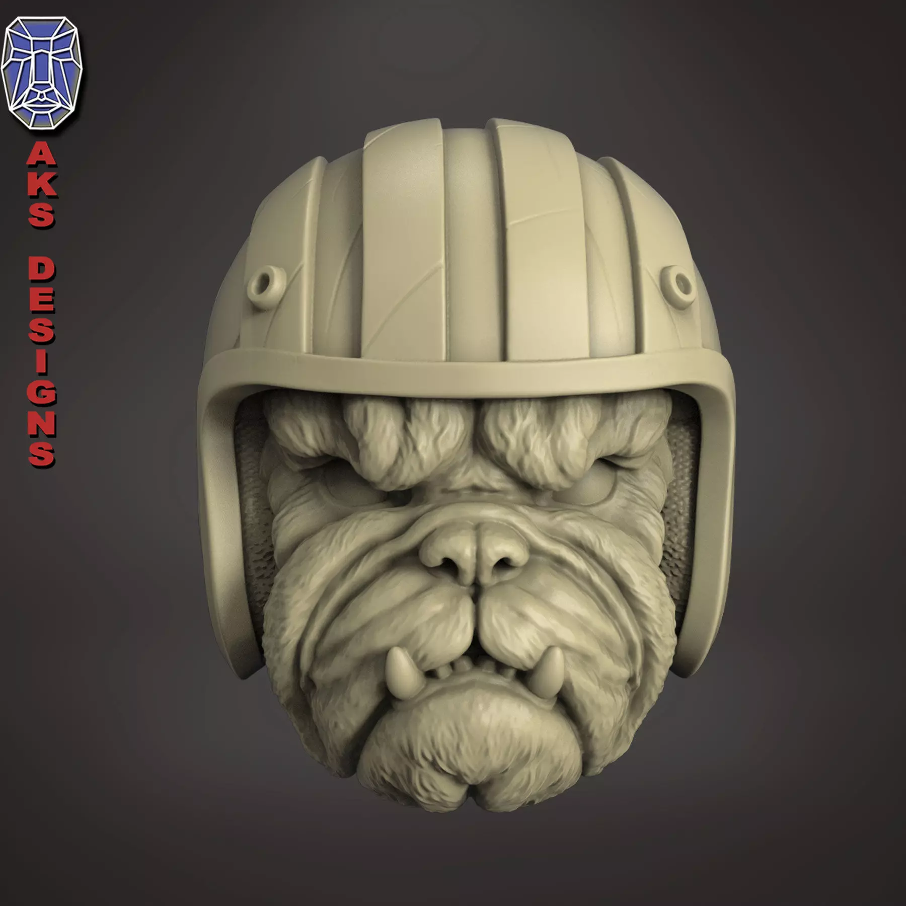 Bulldog Biker version 1 Bas relief for cnc 3D print model