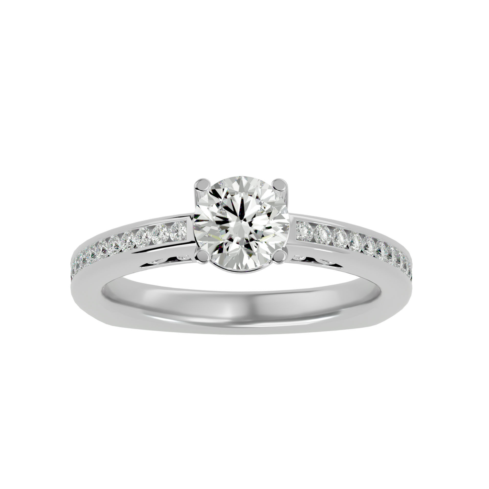 Solitaire ring model 3D print model_2