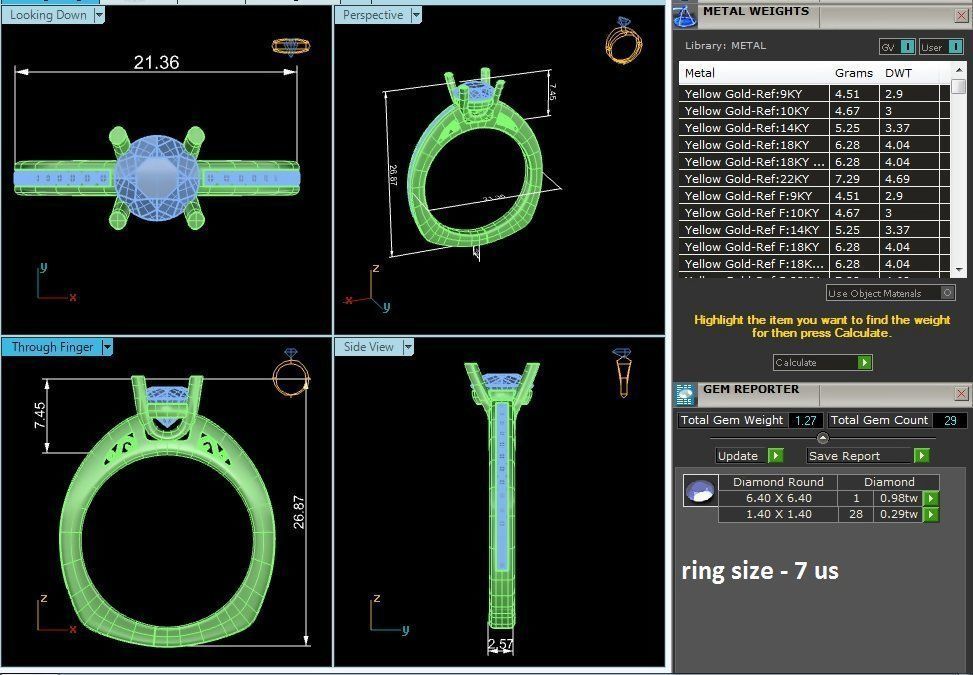 Solitaire ring model 3D print model_4
