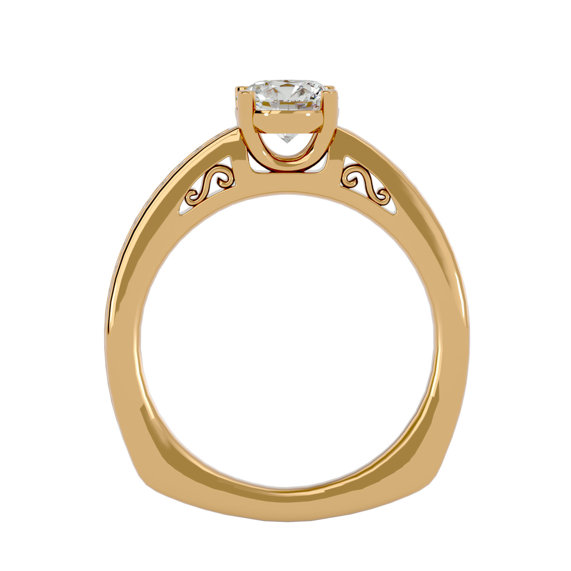 Solitaire ring model 3D print model_5