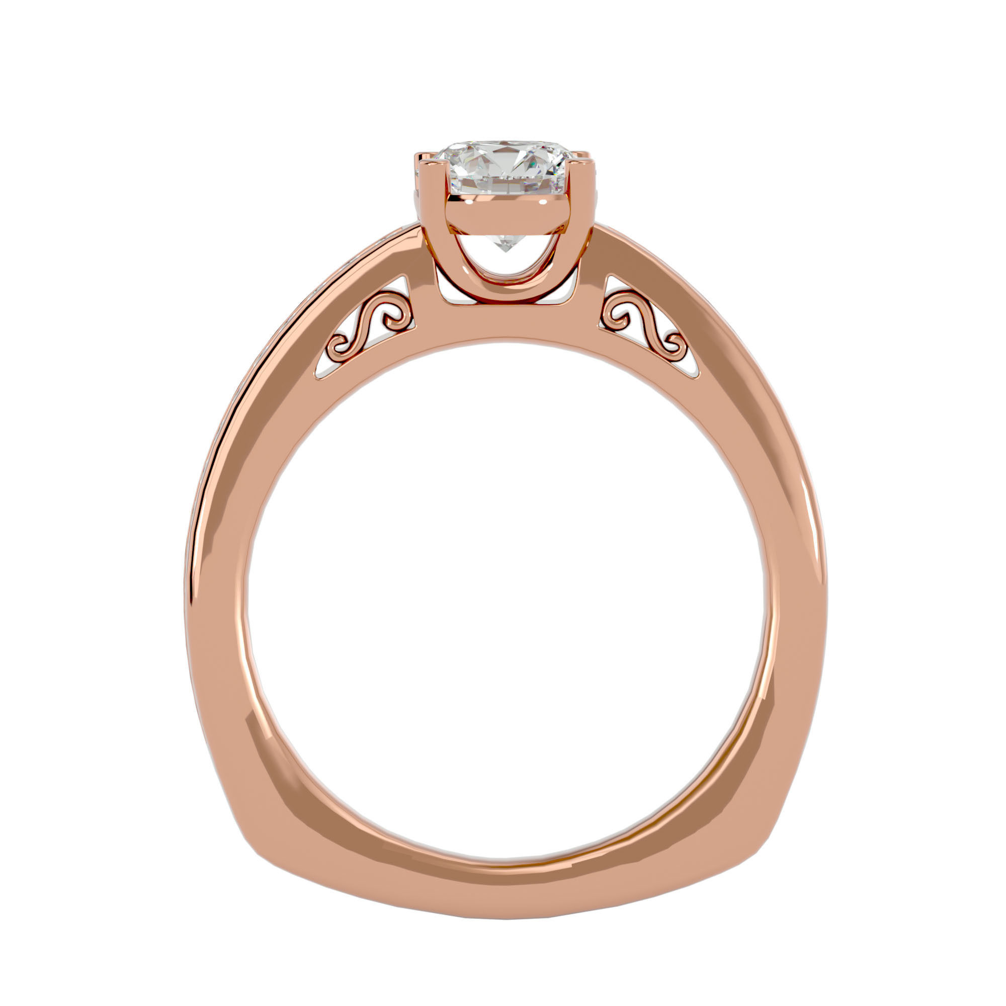 Solitaire ring model 3D print model_6