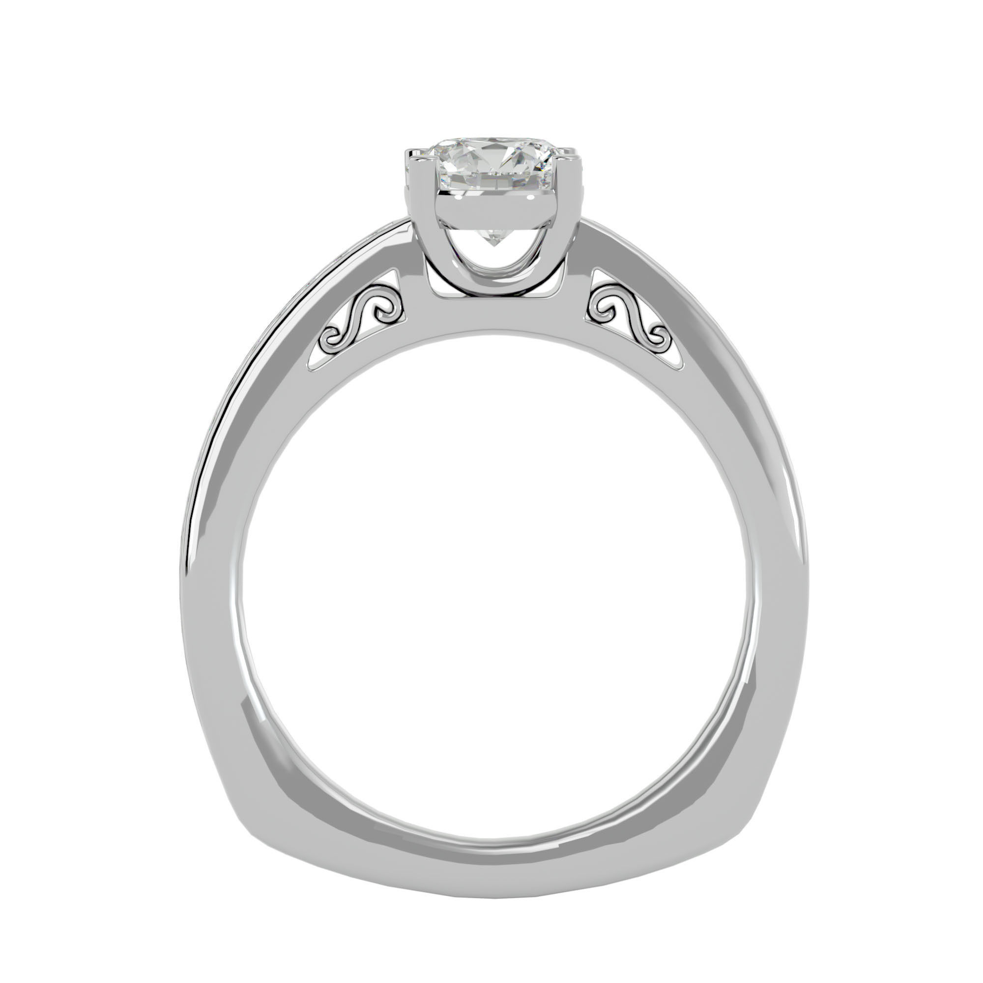 Solitaire ring model 3D print model_3
