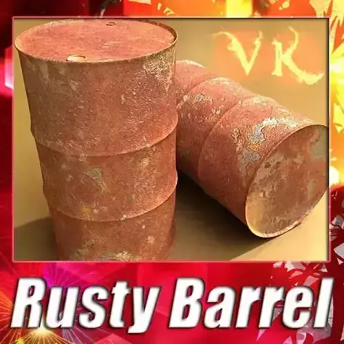 Rusty Metal Drums and Pallet High Res