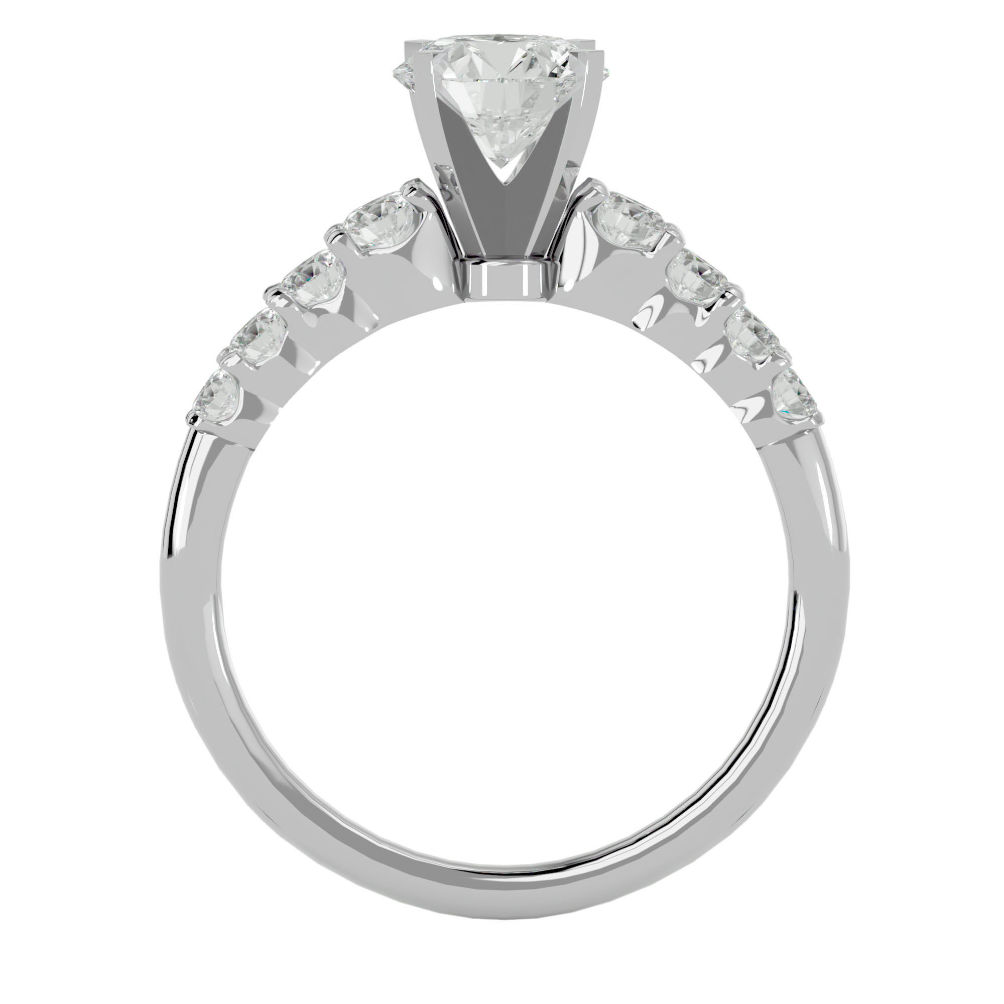 Solitaire ring model 3D print model_3