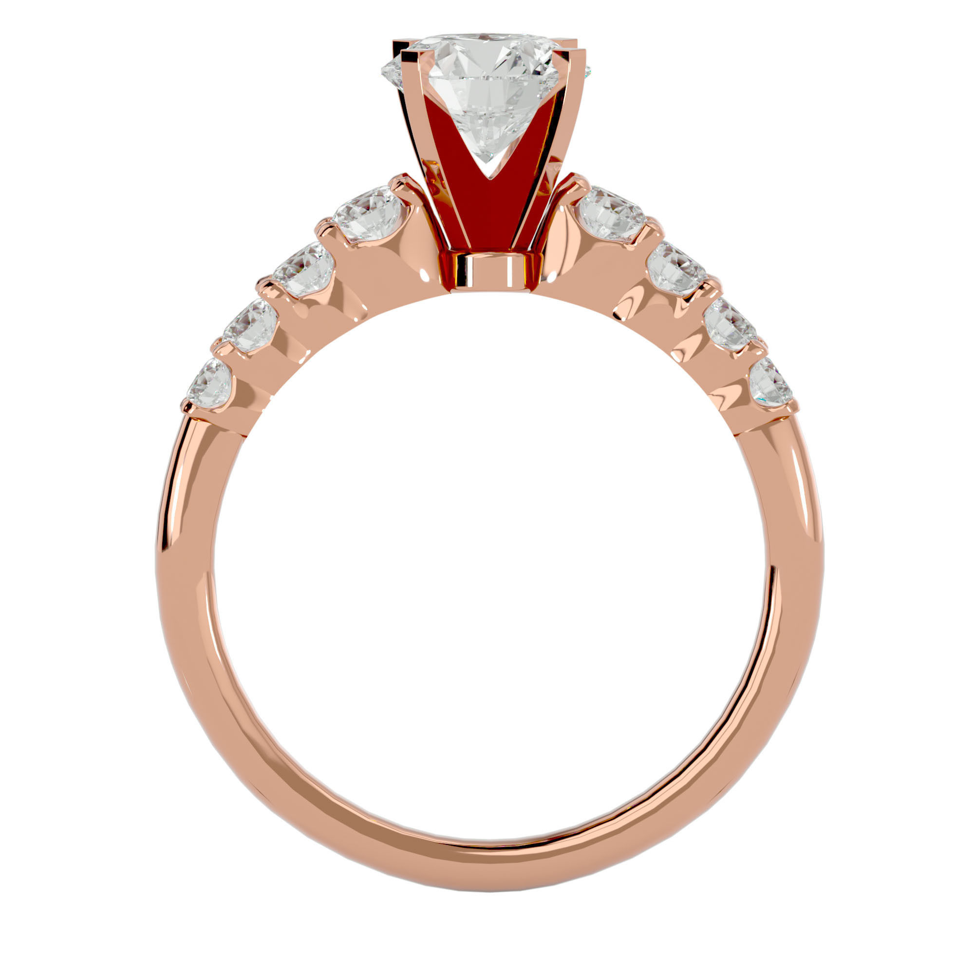 Solitaire ring model 3D print model_5