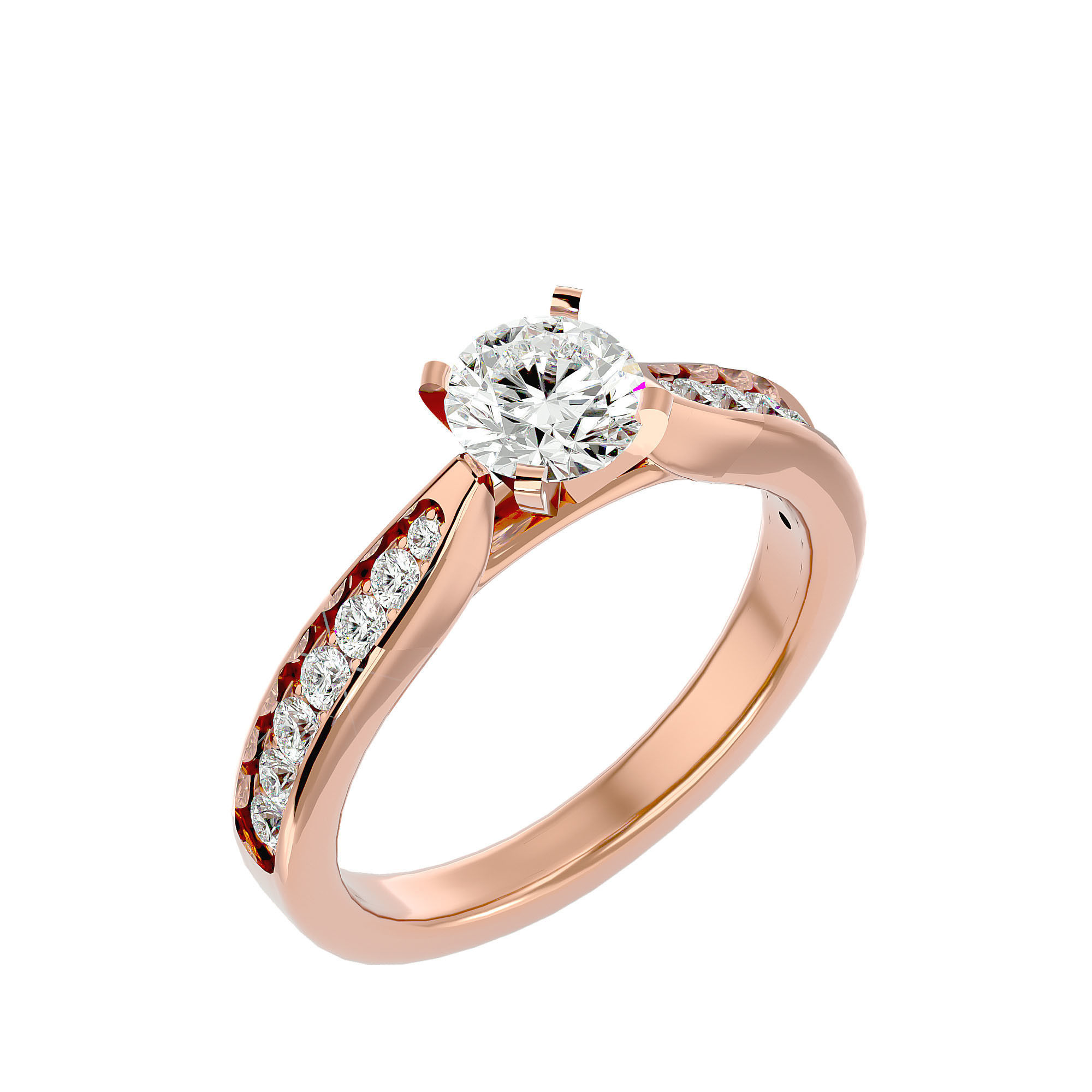 Solitaire ring model 3D print model_12