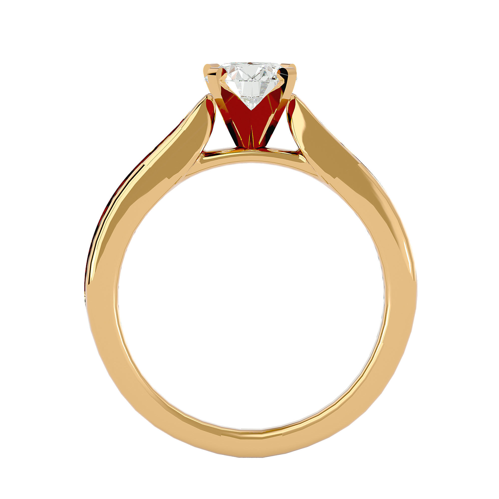 Solitaire ring model 3D print model_5