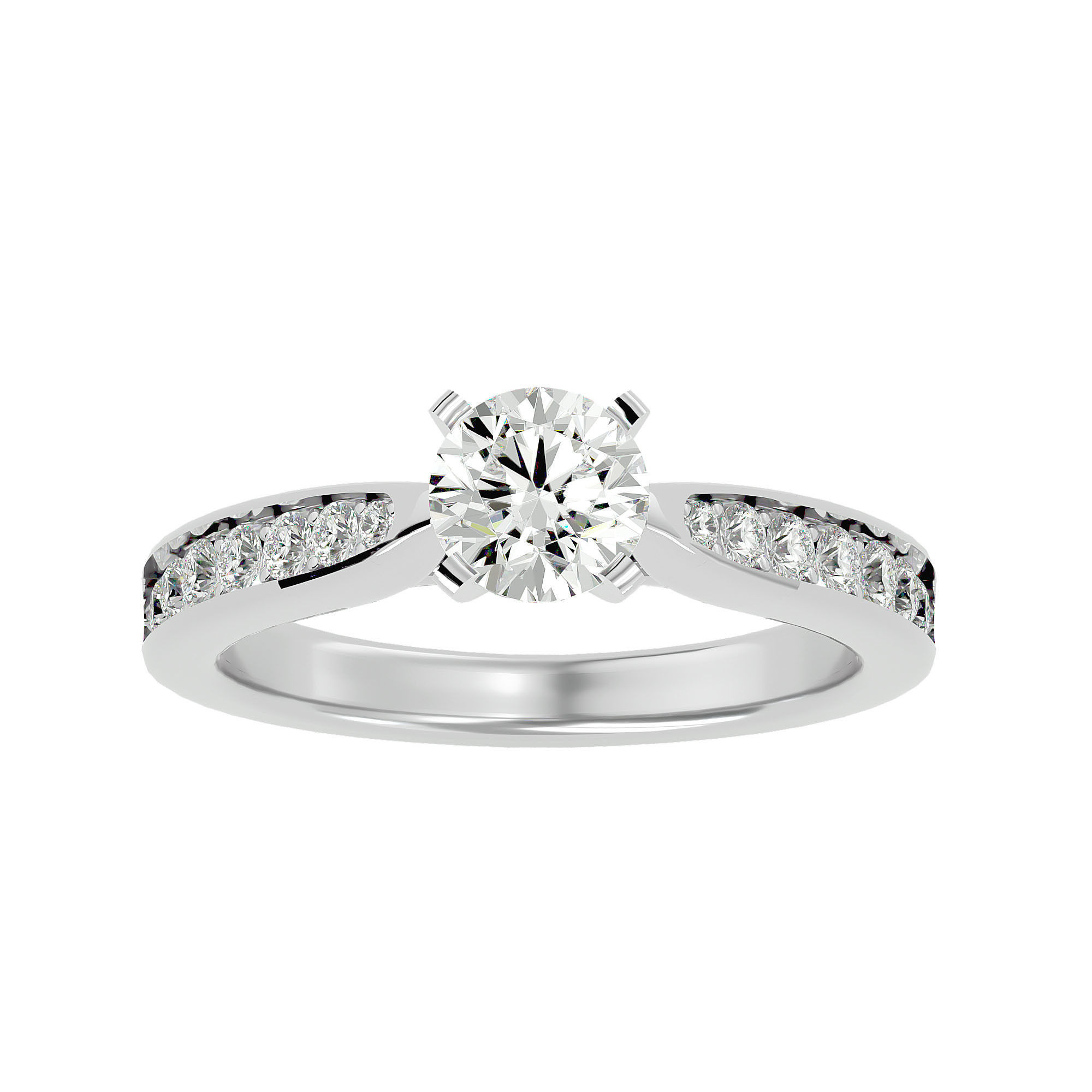 Solitaire ring model 3D print model_2
