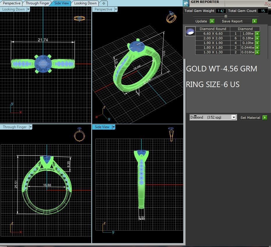 Solitaire ring model 3D print model_3