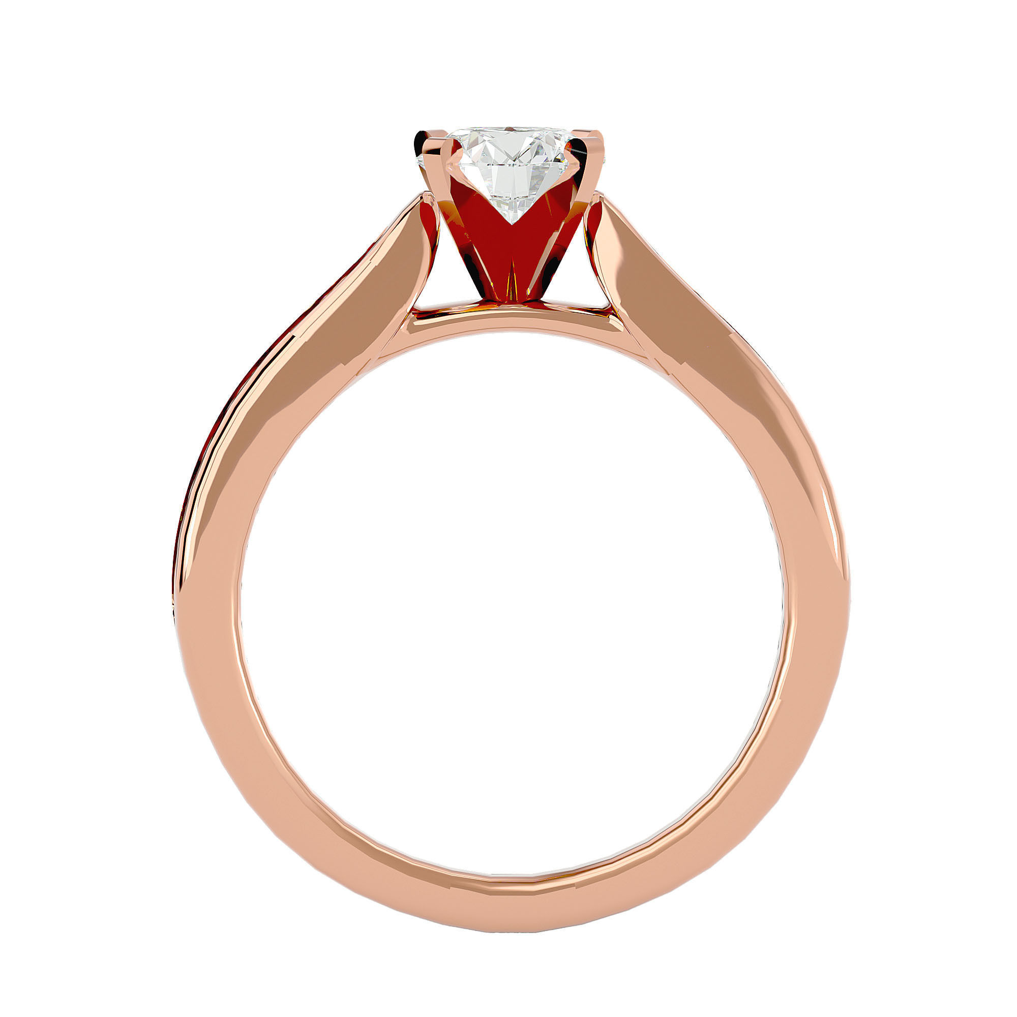 Solitaire ring model 3D print model_6