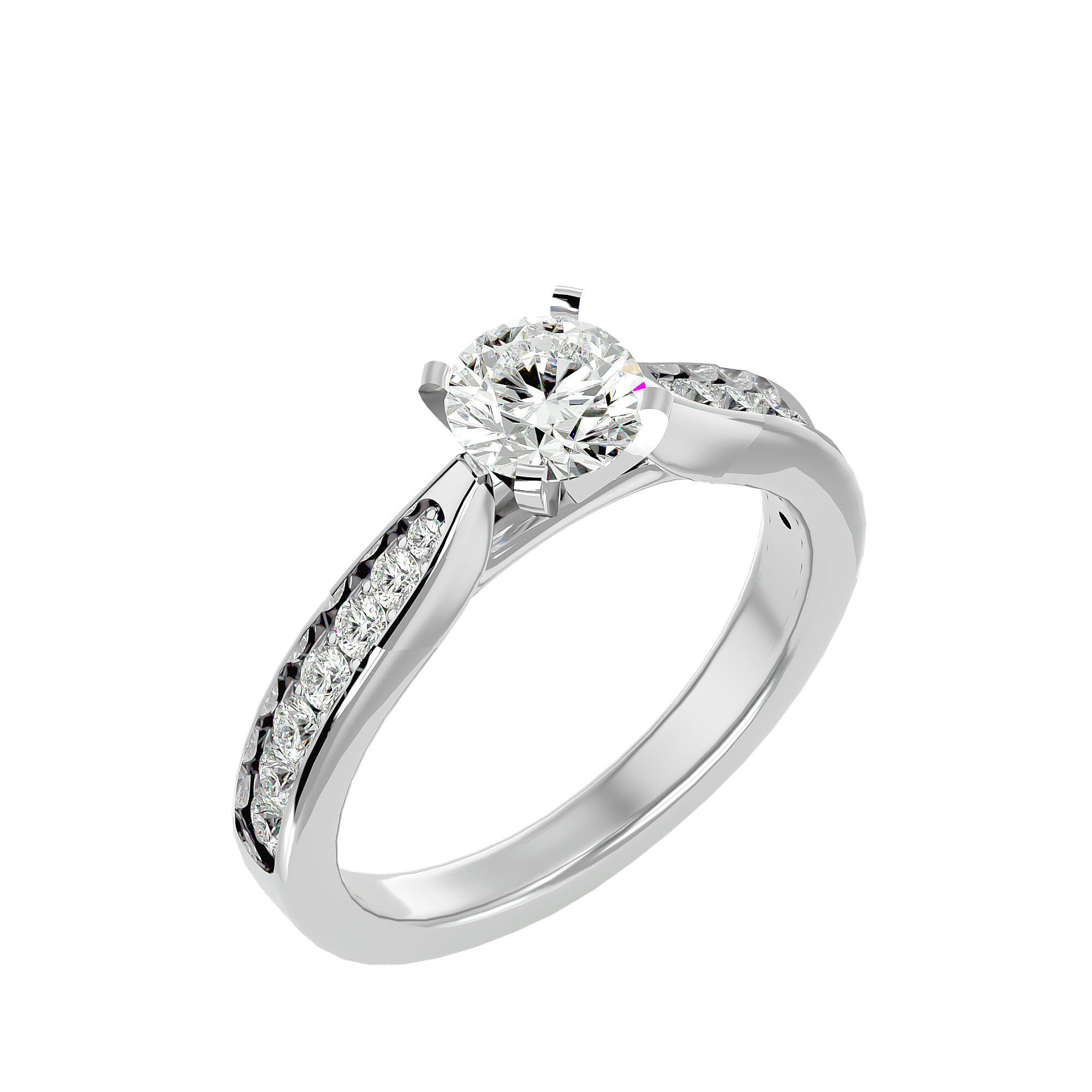 Solitaire ring model 3D print model_10