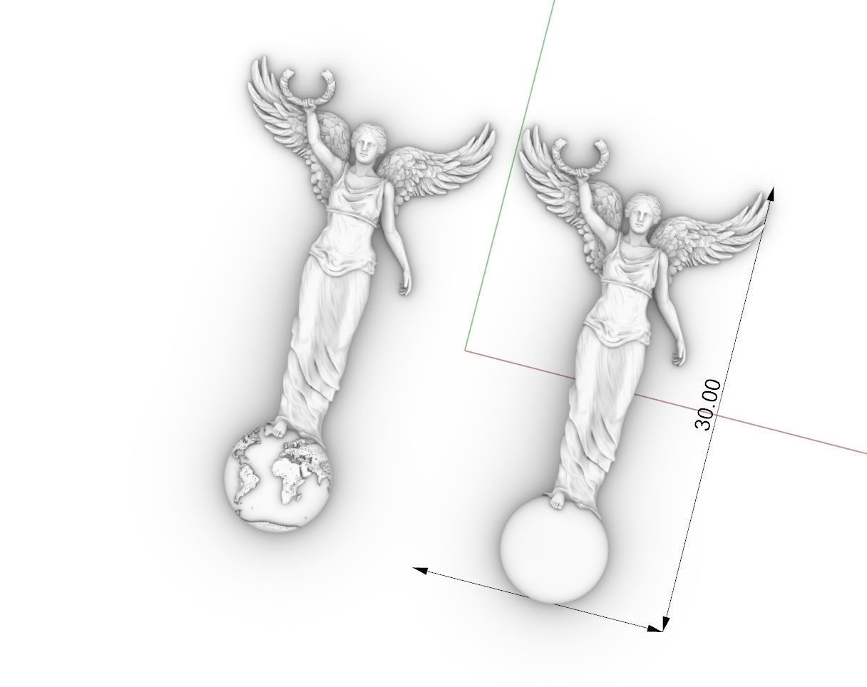 Winged Victory nike CNC relief 3D print model_5