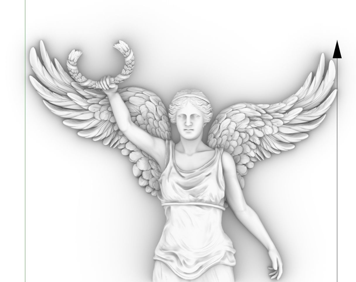 Winged Victory nike CNC relief 3D print model_13