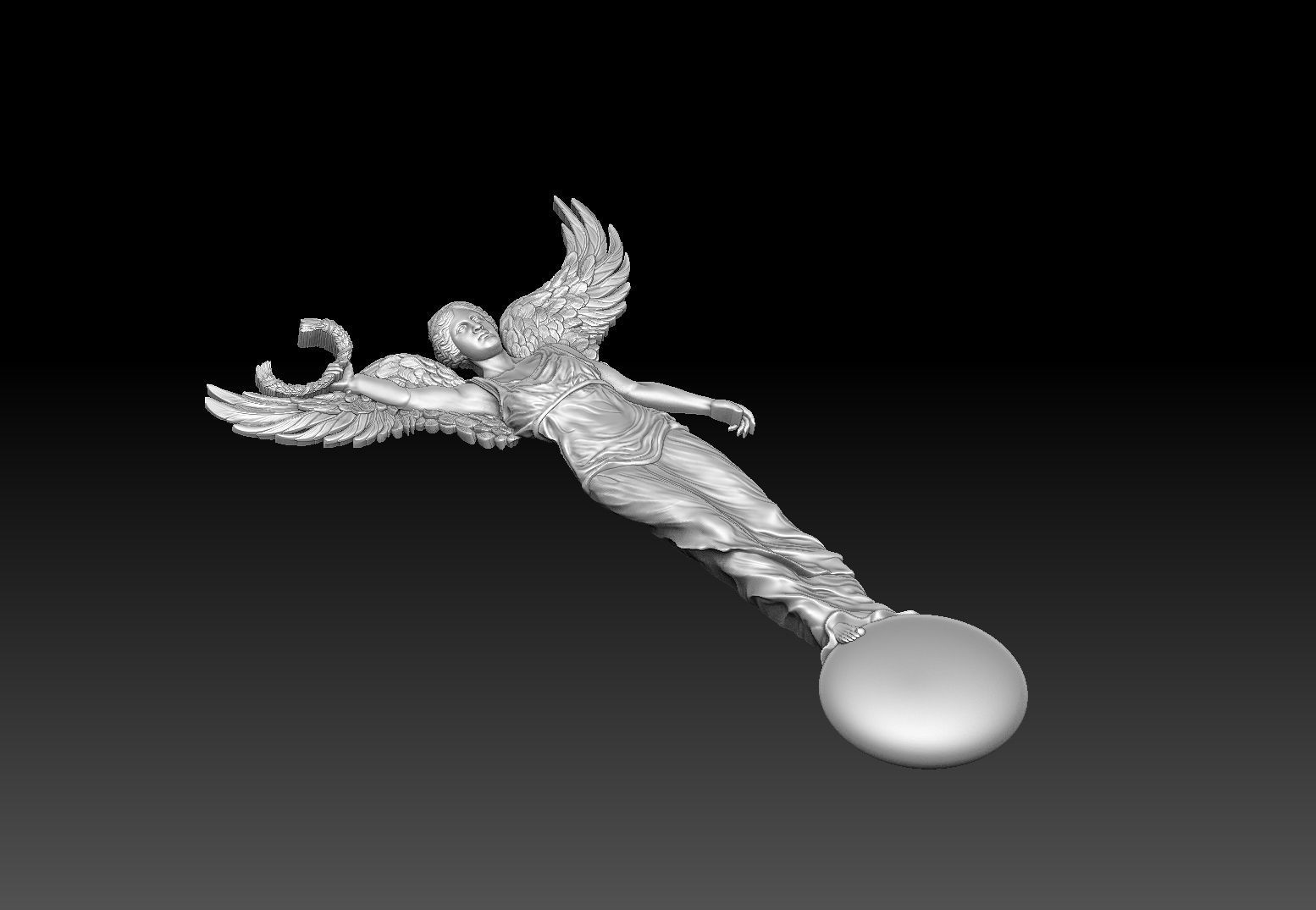 Winged Victory nike CNC relief 3D print model_10