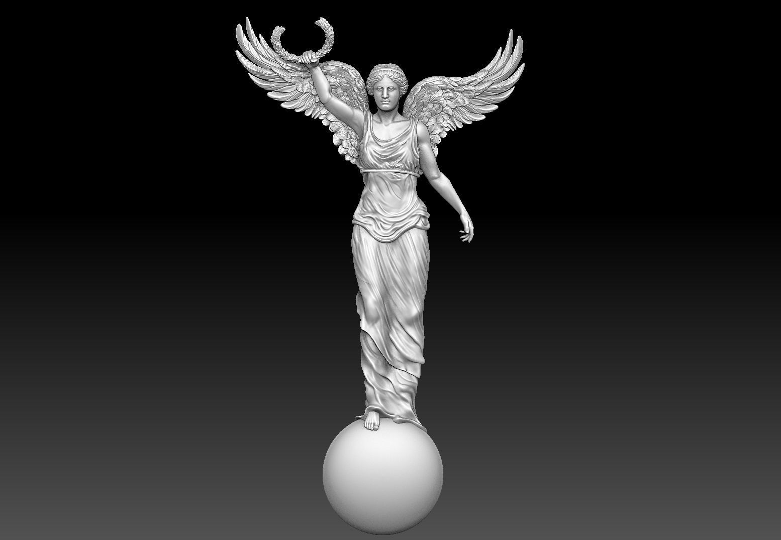 Winged Victory nike CNC relief 3D print model_12