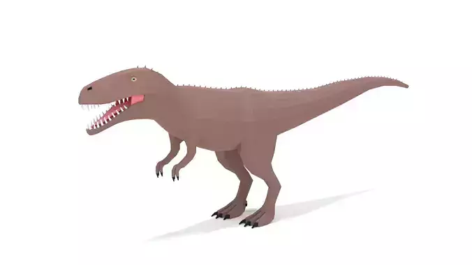 Low Poly Cartoon Torvosaurus Dinosaur