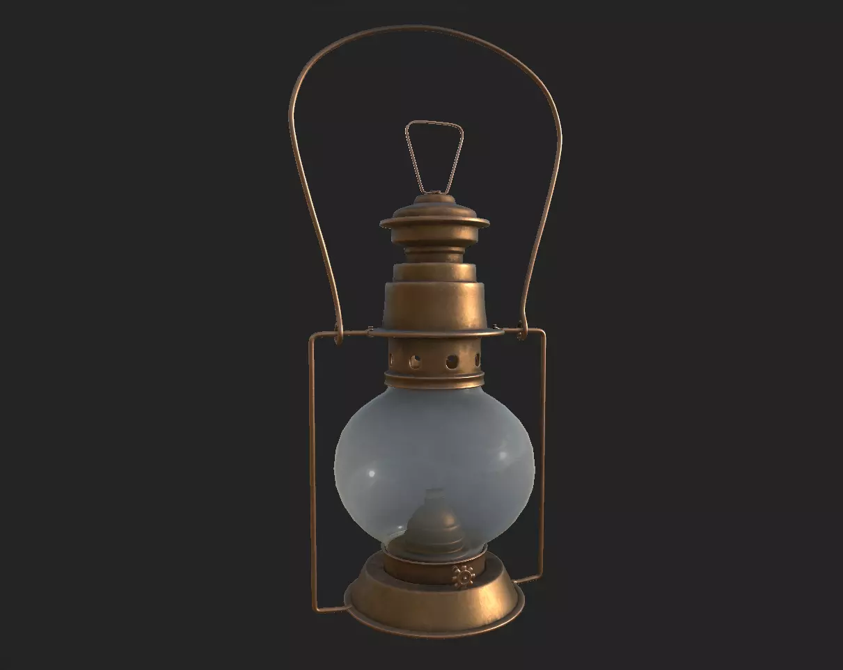kerosene lamp 2 Free low-poly 3D model