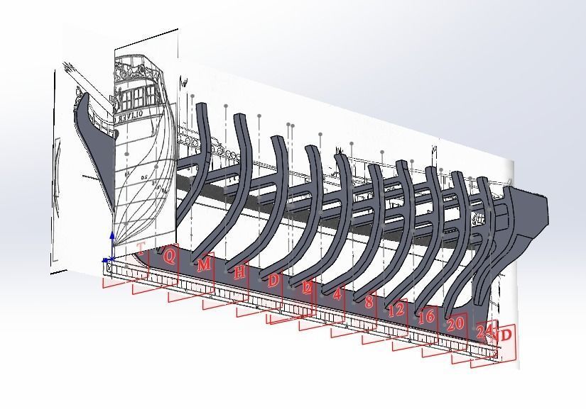 Ship model basket with wires 3D print model_1
